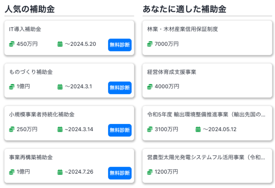 おすすめ補助金